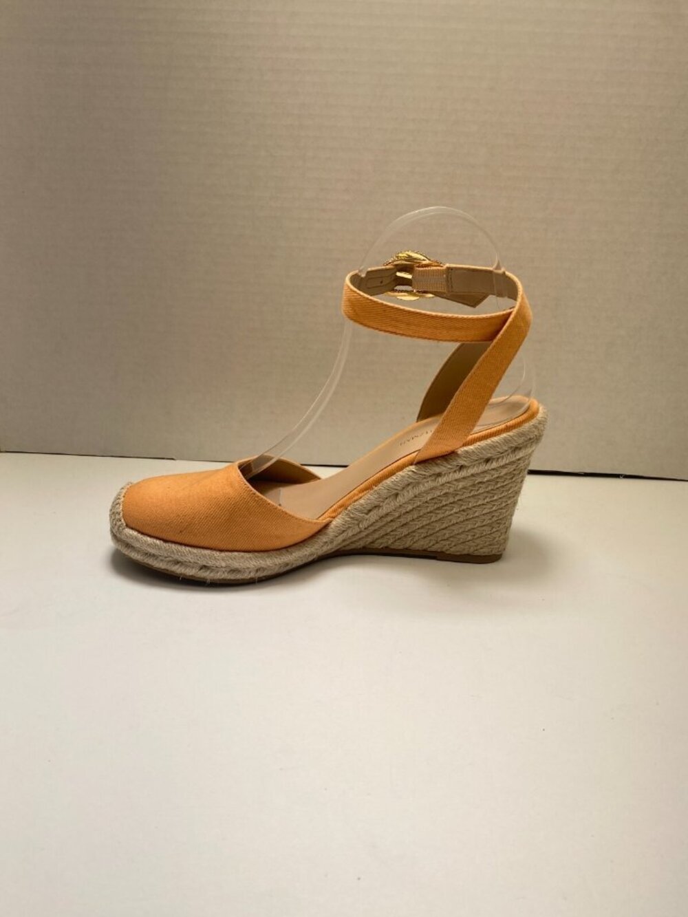 Stuart Weitzman Women's Natural Crystal Buckle Espadrille Wedge Sandal Sz 11 - Picture 4 of 6